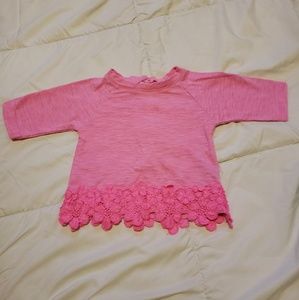 Baby shirt lace floral bottom